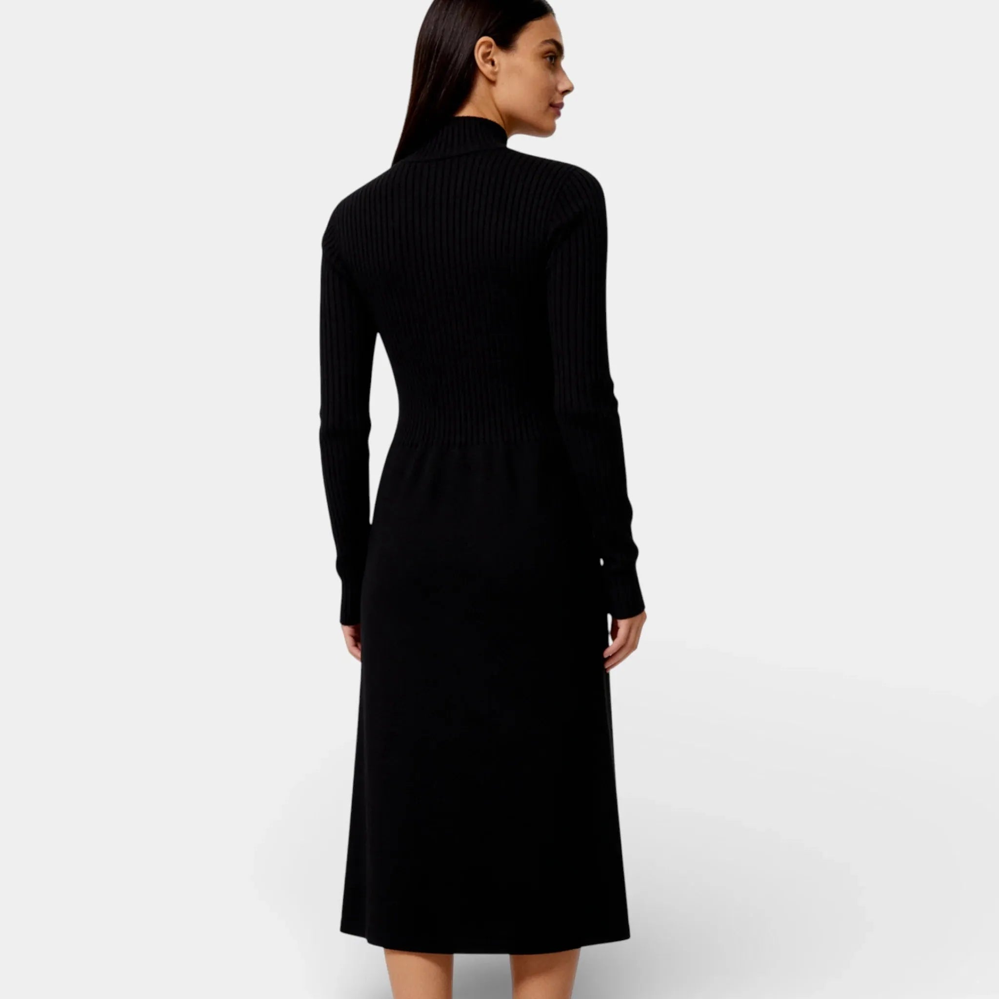 Cashmere Merino Wool Mock Neck Sweater Dress for Women – Cozy Knit Dress for Casual and Stylish Occasions