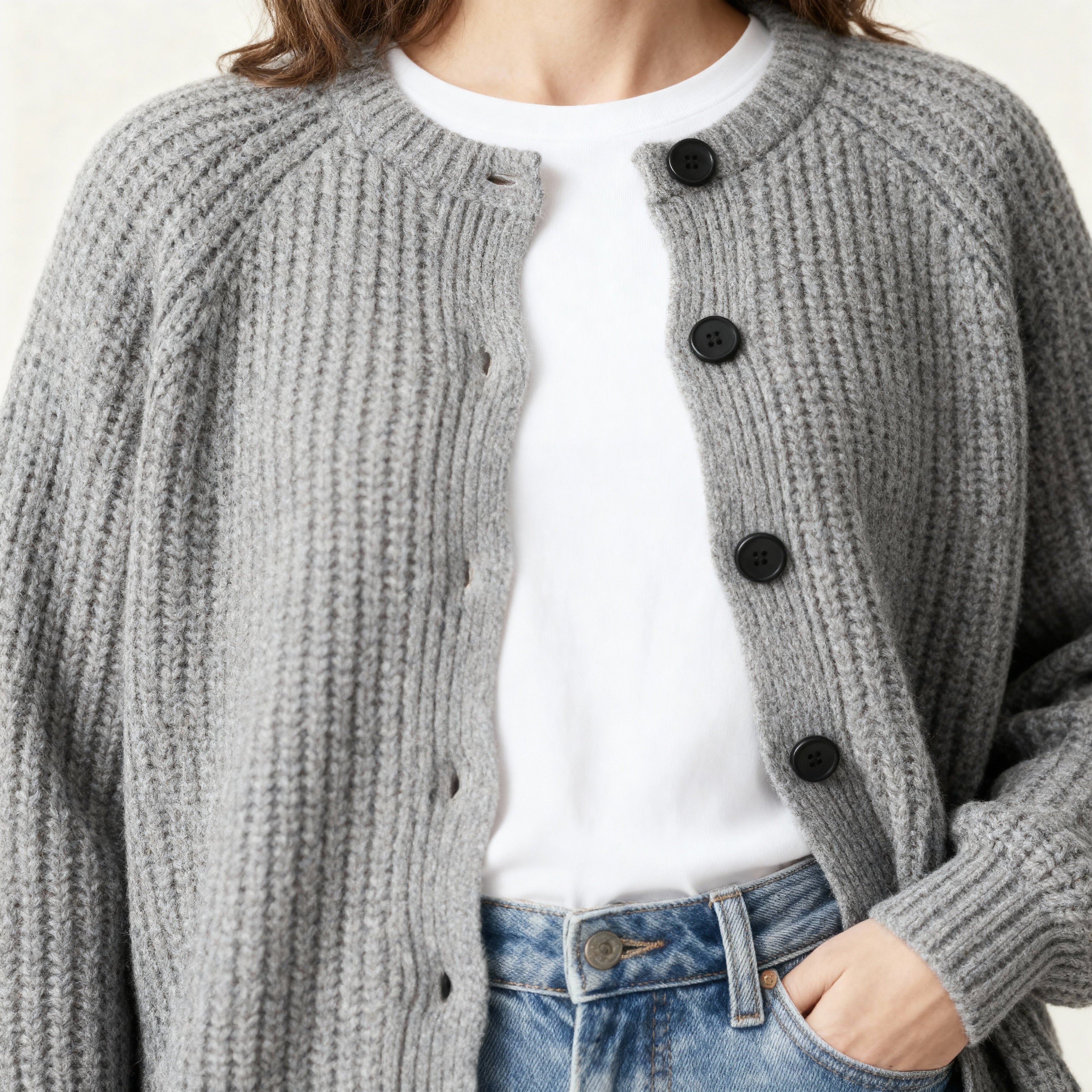Chunky Waffle Knit Cardigan for Women – Button Front Design – Cozy Layering Piece for Casual Wear