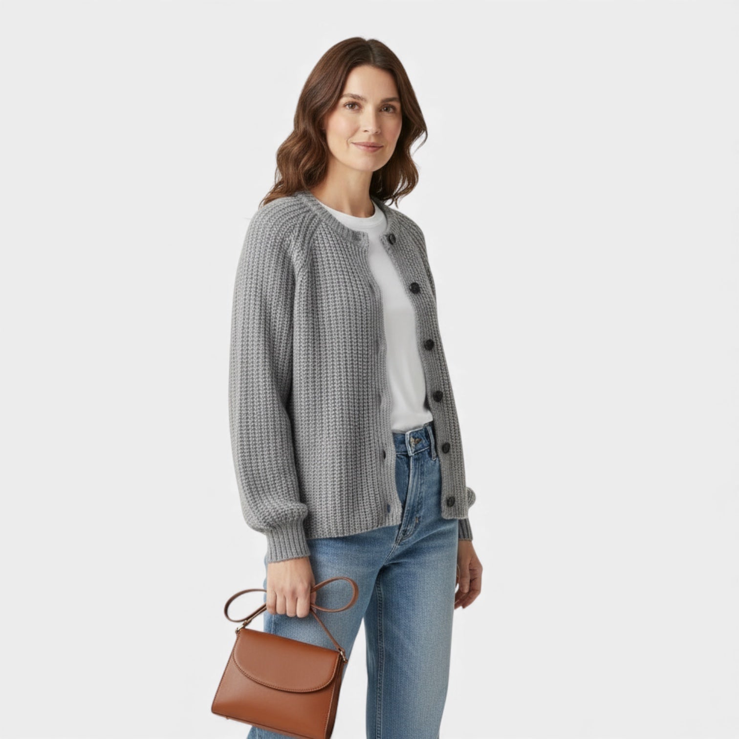 Chunky Waffle Knit Cardigan for Women – Button Front Design – Cozy Layering Piece for Casual Wear