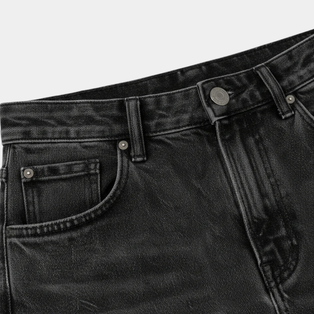 Classic Straight Leg Jeans for Women - Button Fly, Relaxed Fit, Denim Wash - Casual Everyday Wear