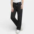 Classic Straight Leg Jeans for Women - Button Fly, Relaxed Fit, Denim Wash - Casual Everyday Wear