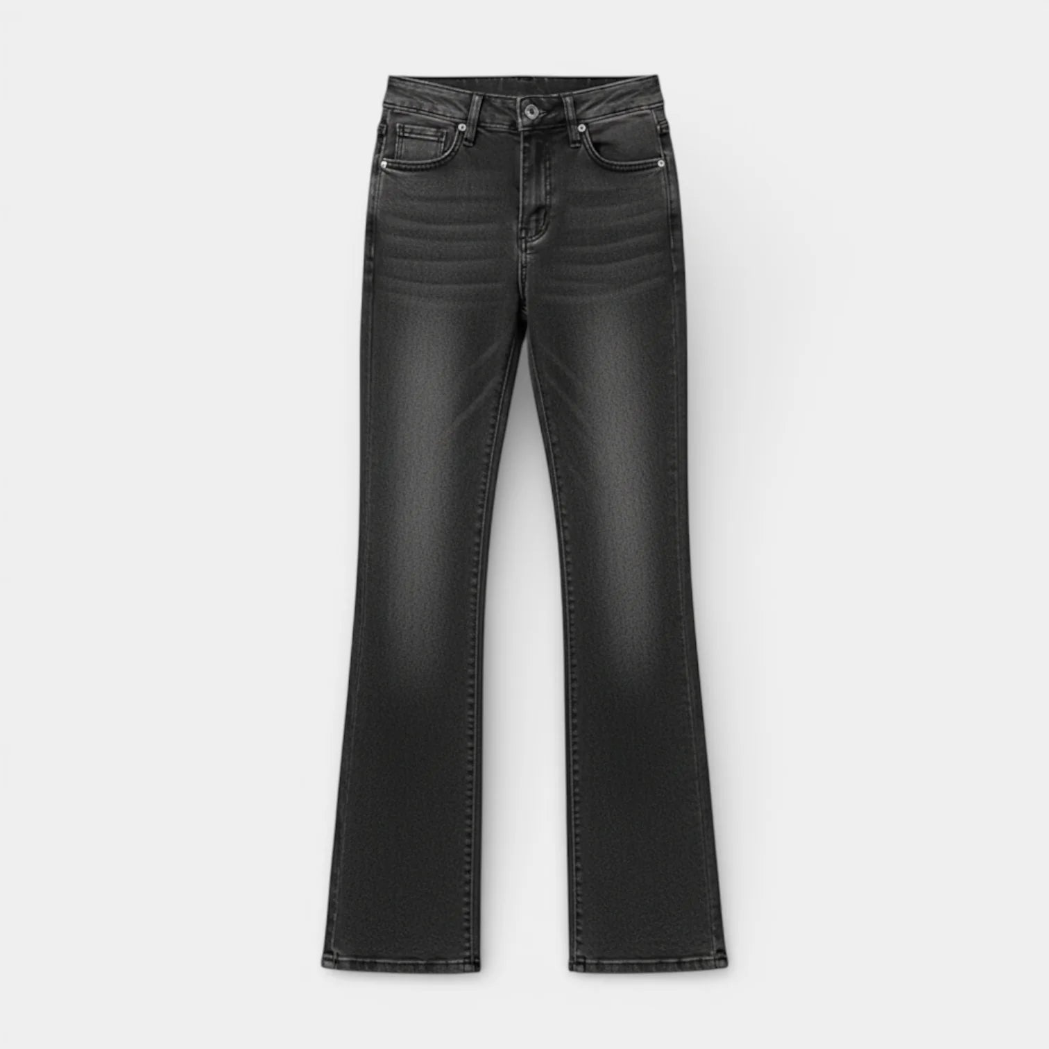 Flared Women's Jeans - Five Pocket Design - Regular Fit Denim for Casual Wear