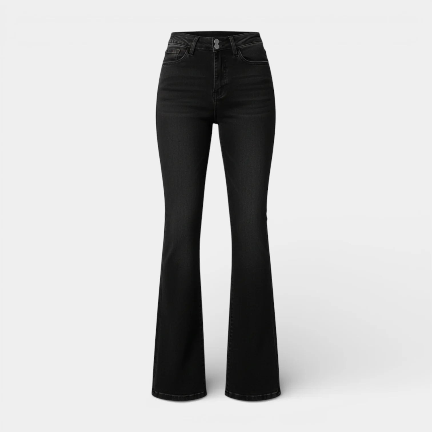 Flared Women's Jeans - Five Pocket Design - Regular Fit Denim for Casual Wear