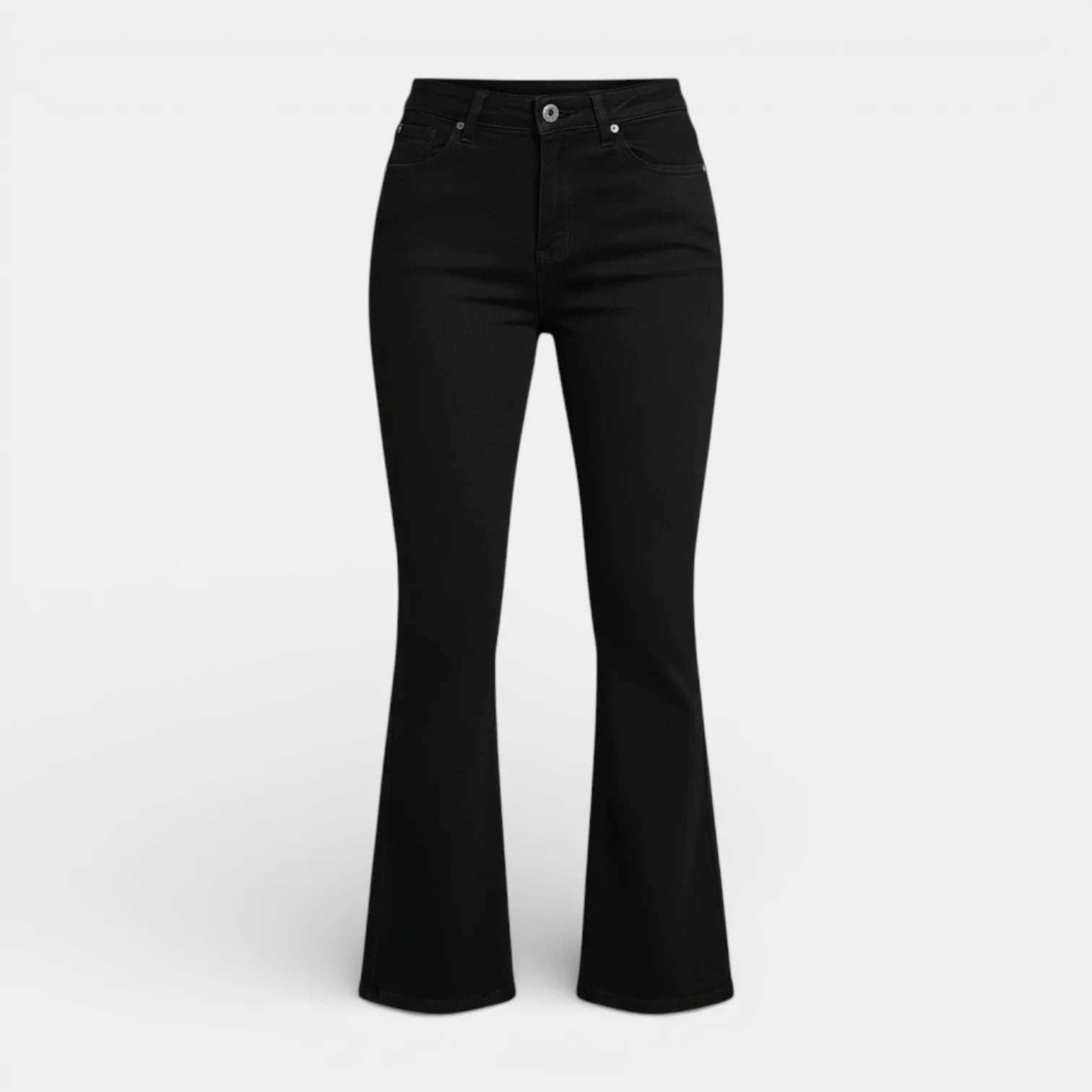 Flared Women's Jeans - Five Pocket Design - Regular Fit Denim for Casual Wear