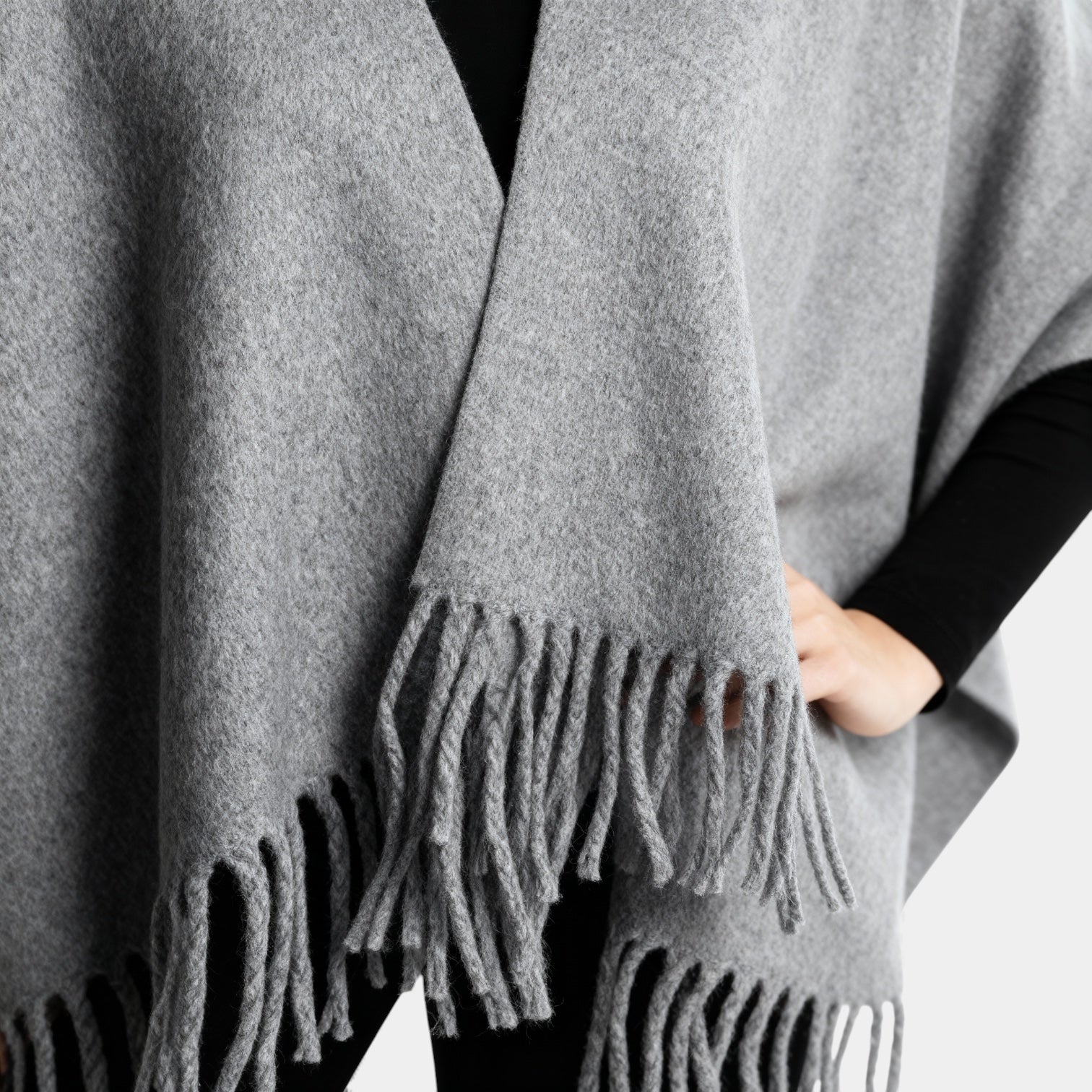 Fringed Women's Poncho Cape Scarf - Soft Knit Fabric, Boho Chic Design for Casual Wear and Layering