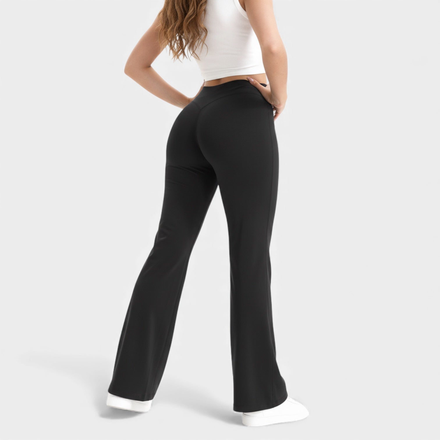High Waisted Flared Leggings for Women – Sculpting Stretch Fabric – Comfortable Activewear for Yoga and Casual Wear