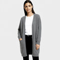Long Wool Knit Cardigan for Women – Open Front Design for Layering and Everyday Wear