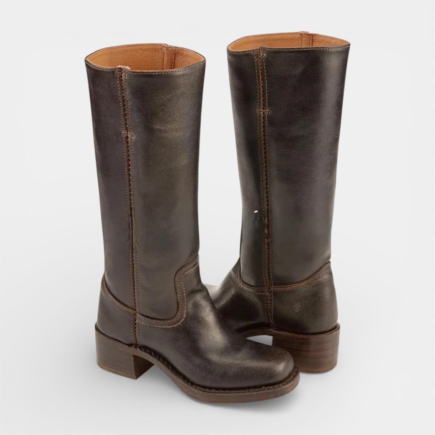Mid-Calf Leather Boots for Women - Stylish and Durable Footwear for Everyday Wear