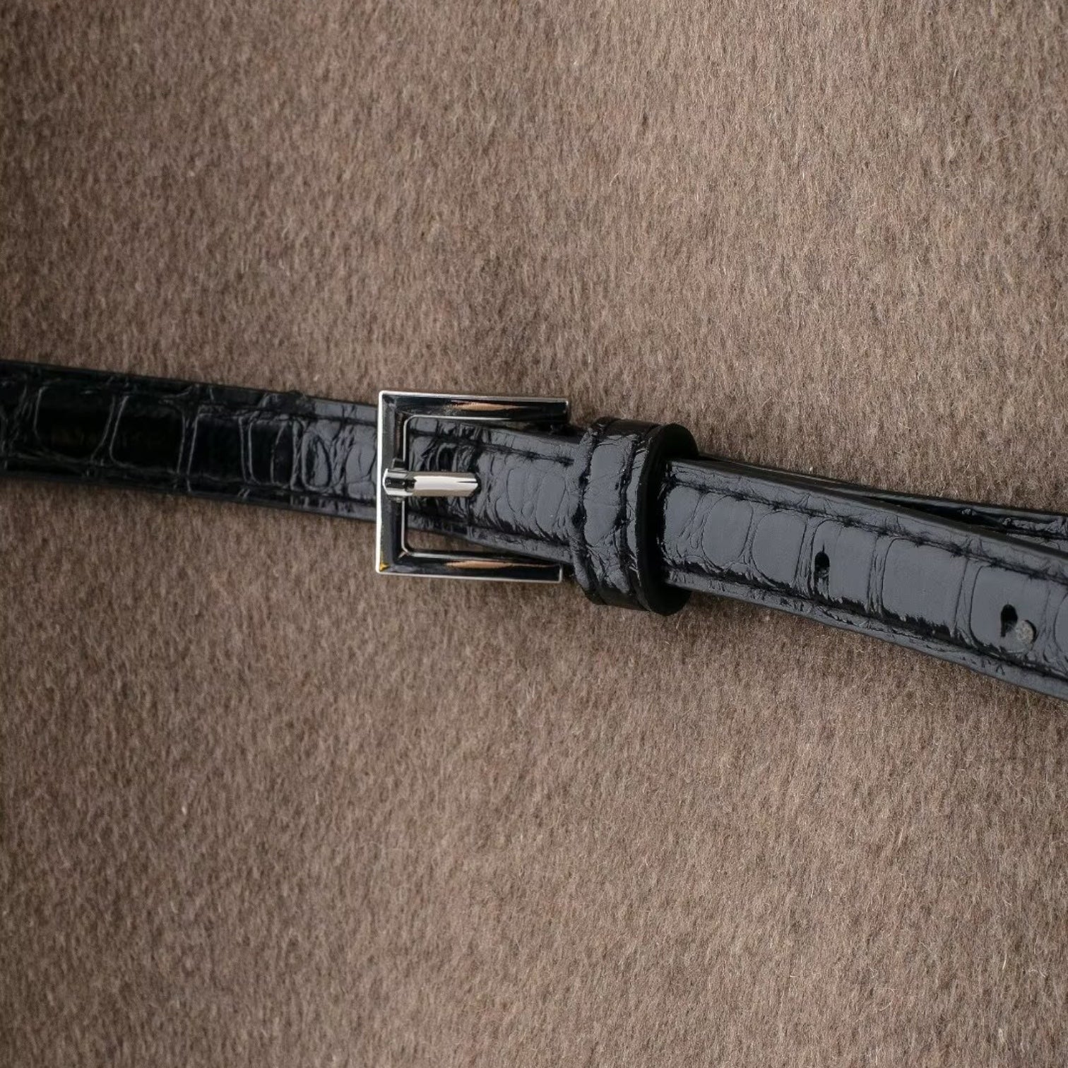 Minimalist Women's Wrap Cardigan with Vegan Leather Belt for Casual Wear and Layering