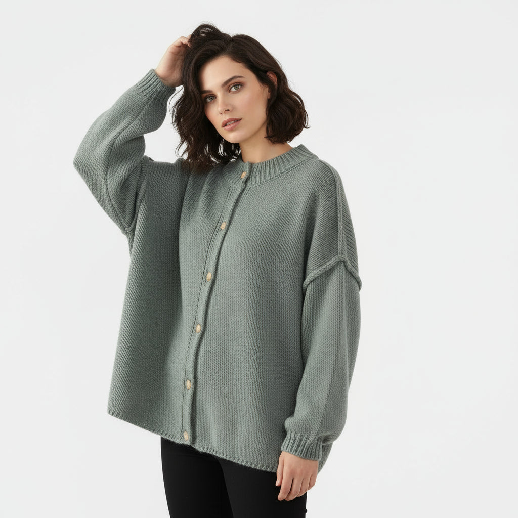 Oversized Soft Knit Cardigan for Women - Cozy Layering Piece for Casual Wear and Everyday Comfort