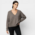 Relaxed V-Neck Knit Sweater for Women - Soft, Comfortable Knitwear for Casual Wear and Everyday Style
