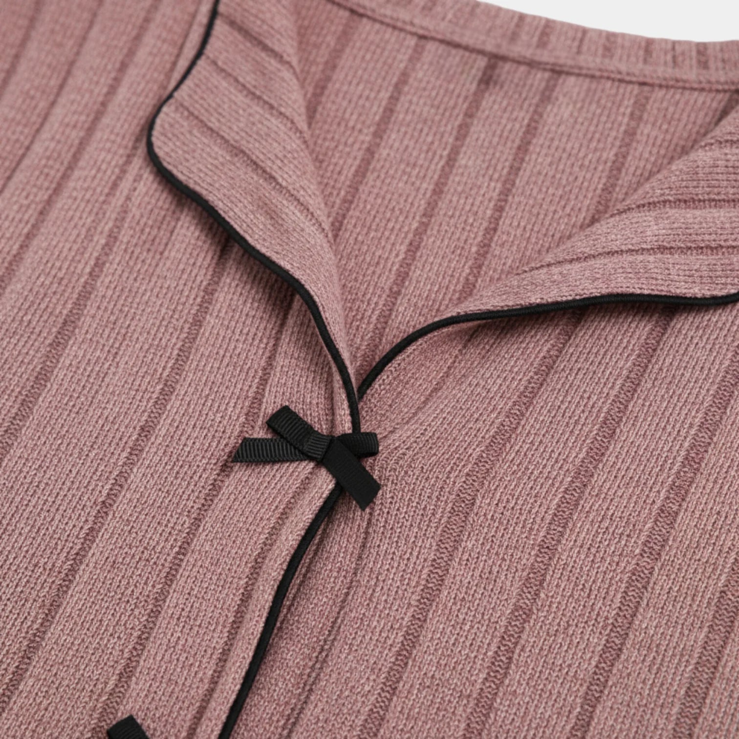 Ribbed Knit Button Front Pajama Set for Women - Cozy Sleepwear in Soft Fabric - Perfect for Relaxing and Lounging