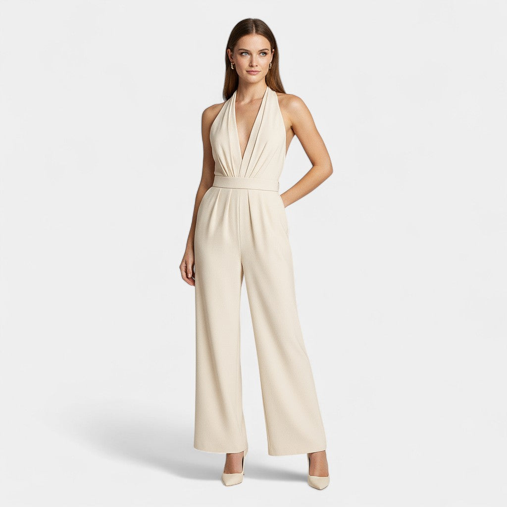Wide-Leg Jumpsuit for Women - Elegant Evening Wear - Soft Fabric - Perfect for Formal Events and Parties