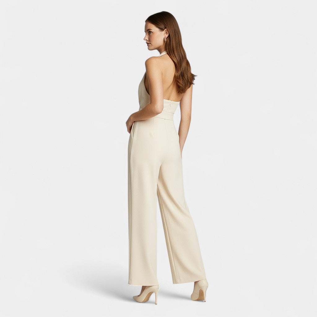 Wide-Leg Jumpsuit for Women - Elegant Evening Wear - Soft Fabric - Perfect for Formal Events and Parties