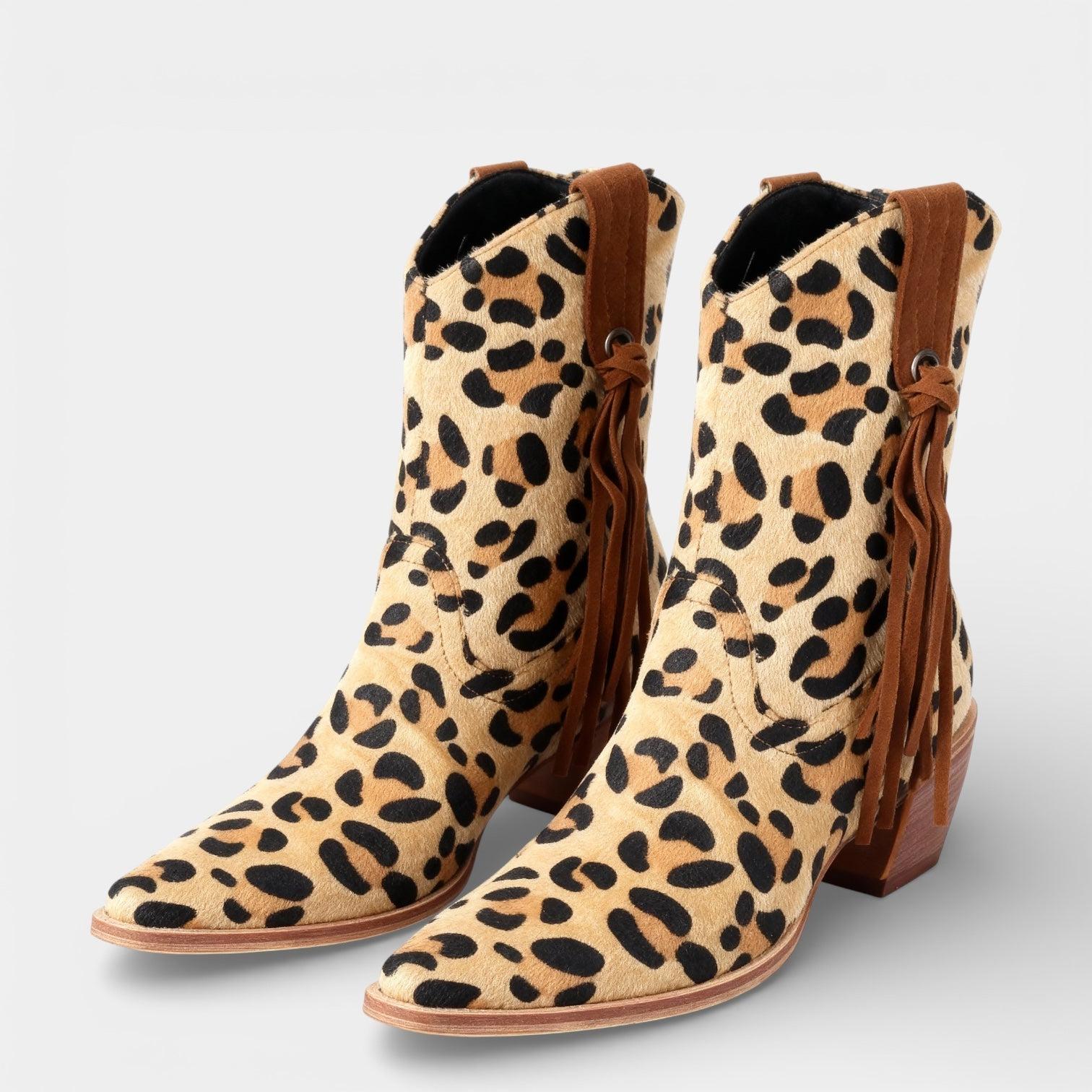 Women's Faux Suede Cowboy Boots - Pointed Toe Western Style Footwear for Casual and Outdoor Use