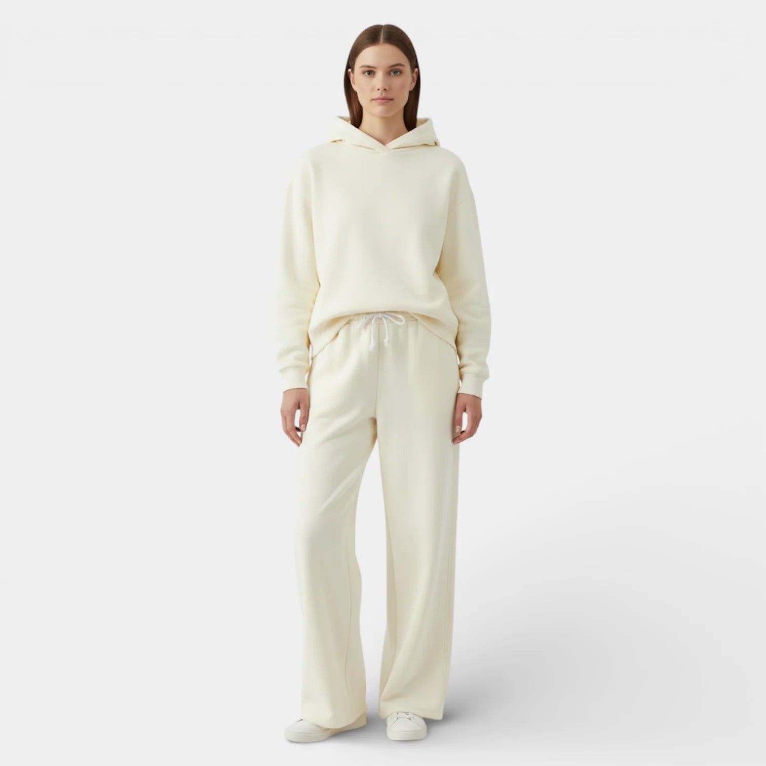 Women's Relaxed Fit Hoodie and Straight-Leg Pants Set - Pullover Style for Casual Wear, Comfortable Fabric