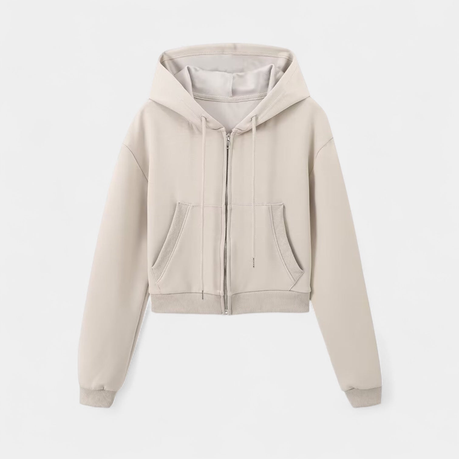 Women's Stretch Jersey Lounge Set - Zip Hoodie & Flared Trousers for Comfortable Home Wear and Relaxation