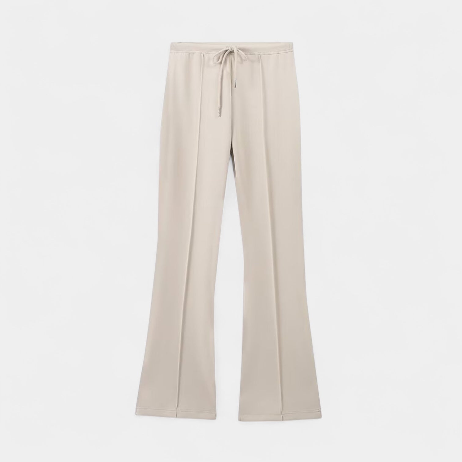 Women's Stretch Jersey Lounge Set - Zip Hoodie & Flared Trousers for Comfortable Home Wear and Relaxation