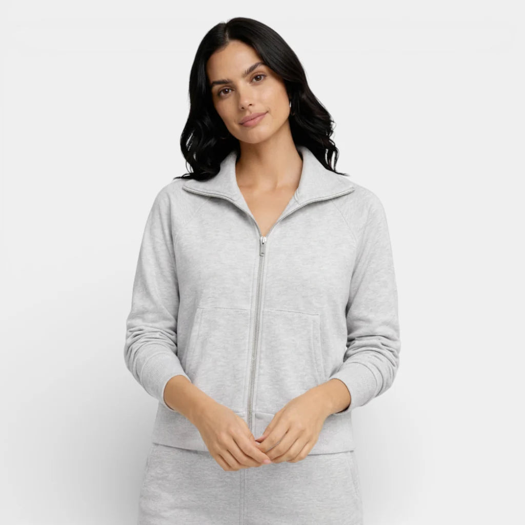 Women's Zip-Up Lounge Jacket and Flare Pants Set | Soft Fabric | Relaxed Fit | Casual Wear for Home or Outings