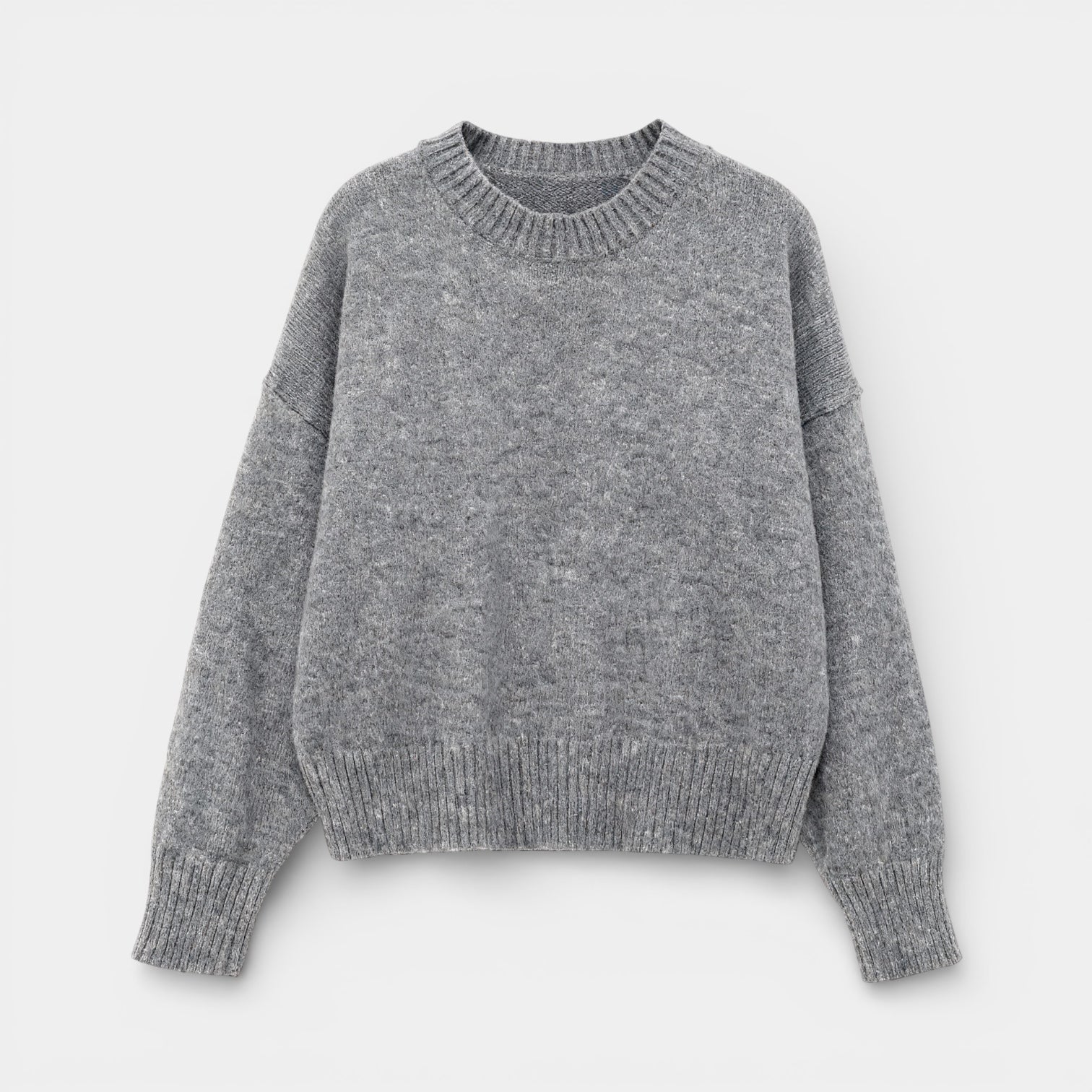 Wool Blend Crewneck Sweater for Women - Relaxed Fit, Comfortable Everyday Wear, Versatile Layering Piece