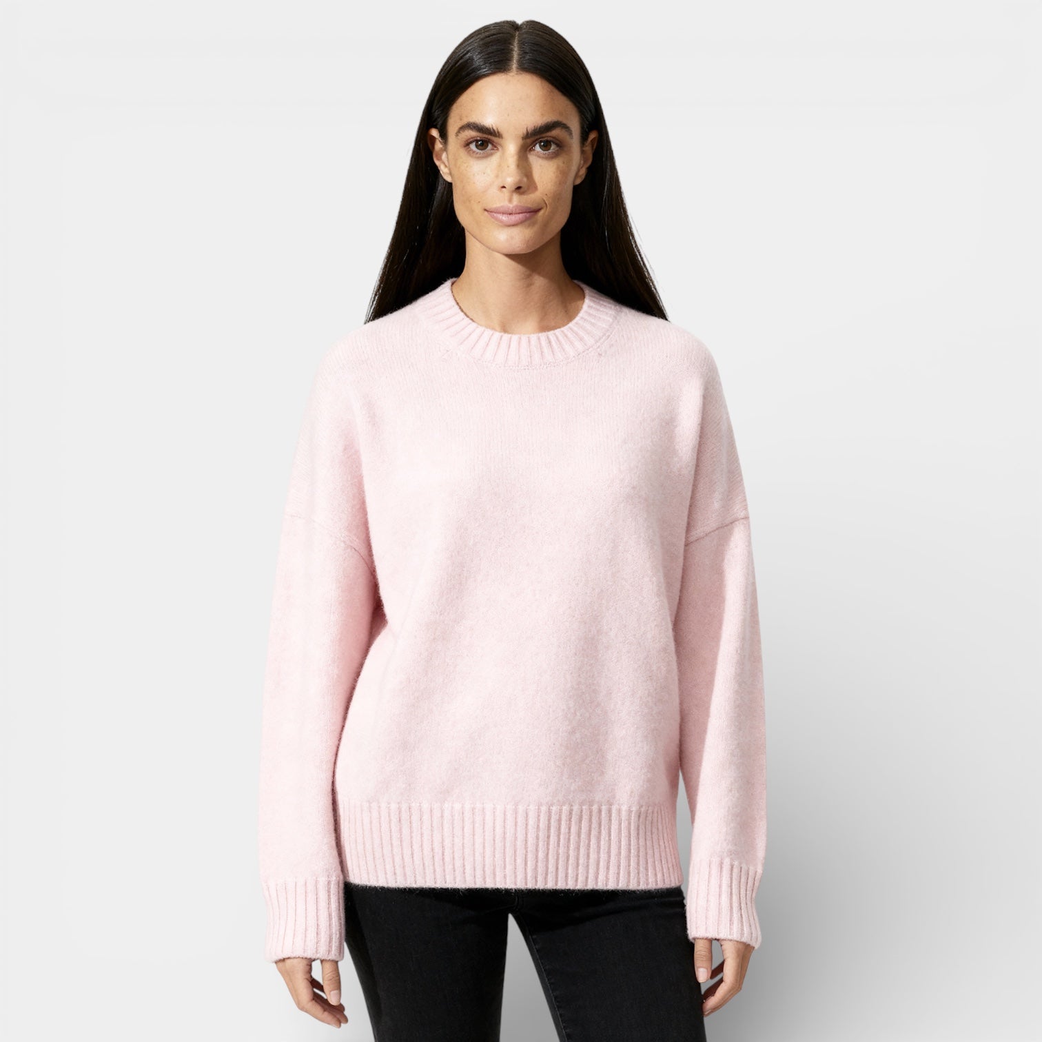Wool Blend Crewneck Sweater for Women - Relaxed Fit, Comfortable Everyday Wear, Versatile Layering Piece