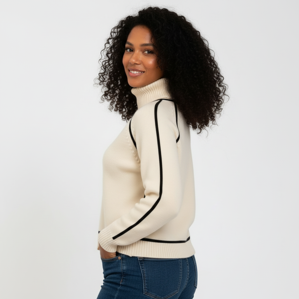 Wool Turtleneck Sweater for Women | Cozy Knit Design | Perfect for Layering in Fall and Winter