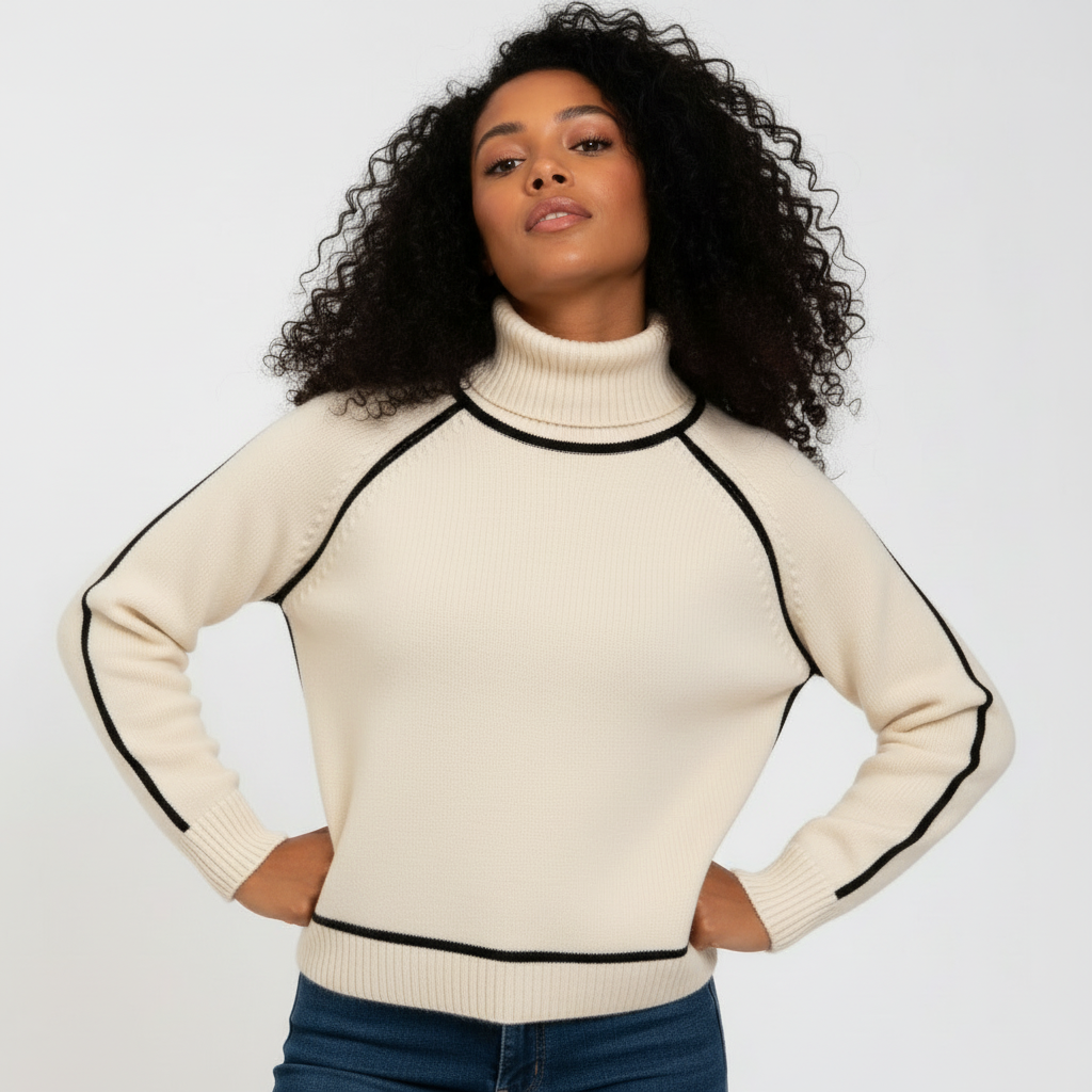 Wool Turtleneck Sweater for Women | Cozy Knit Design | Perfect for Layering in Fall and Winter