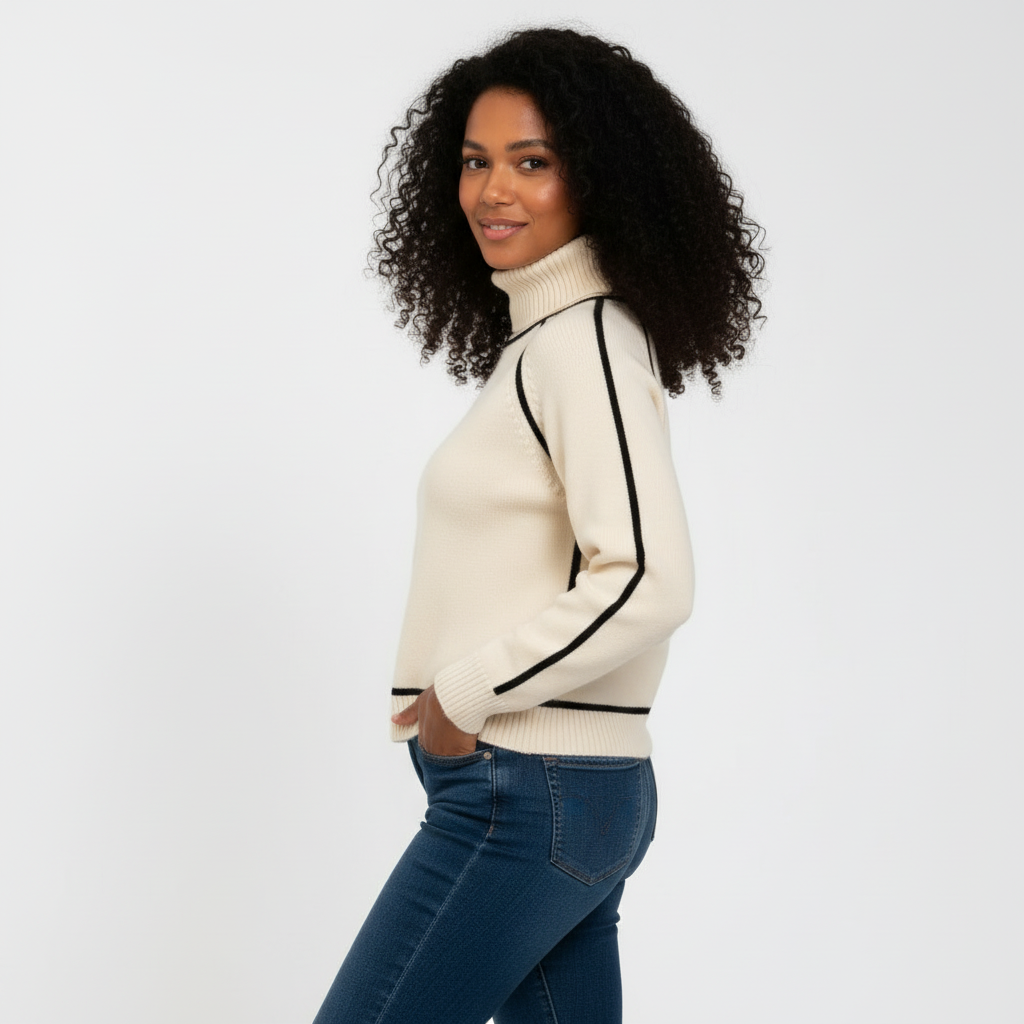 Wool Turtleneck Sweater for Women | Cozy Knit Design | Perfect for Layering in Fall and Winter