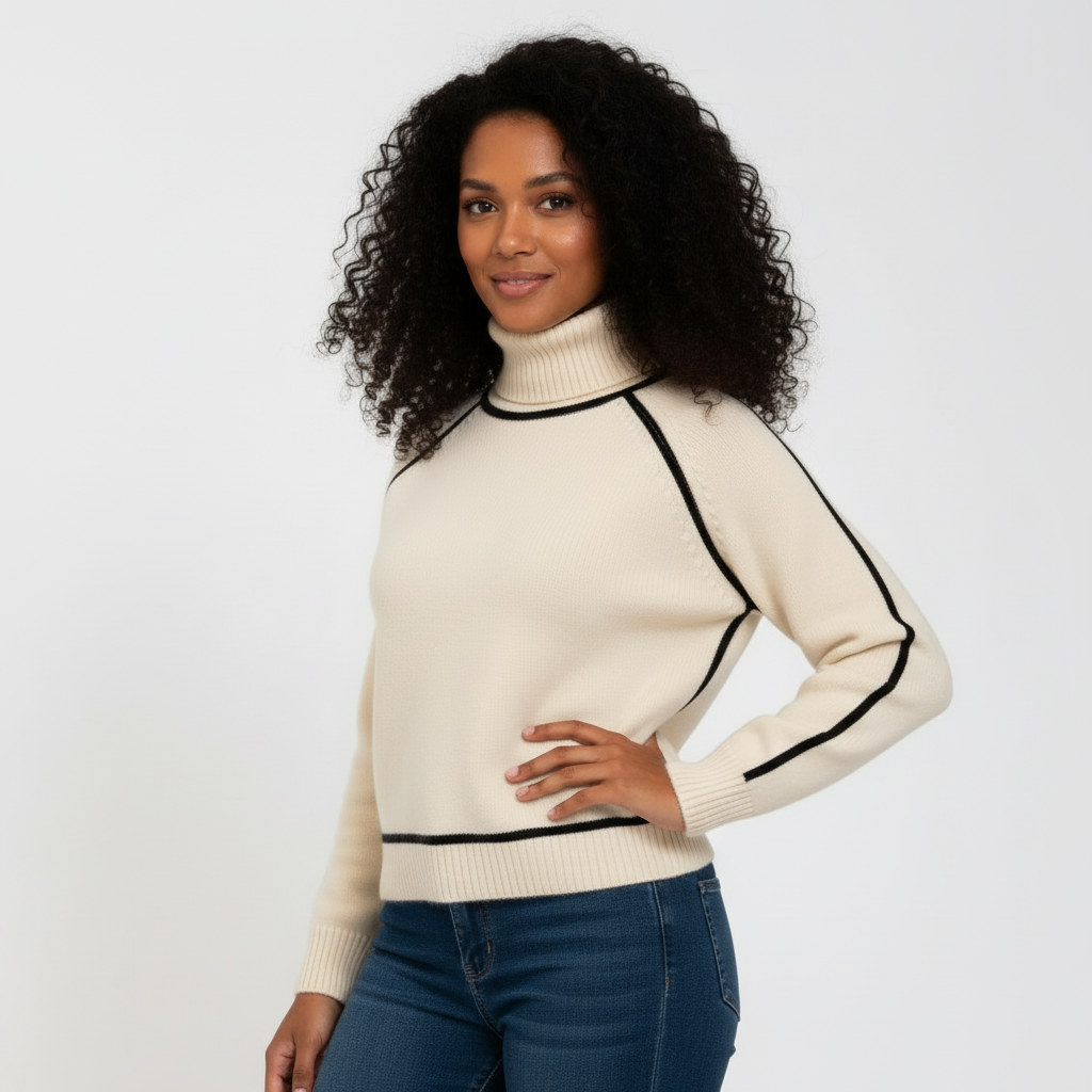 Wool Turtleneck Sweater for Women | Cozy Knit Design | Perfect for Layering in Fall and Winter