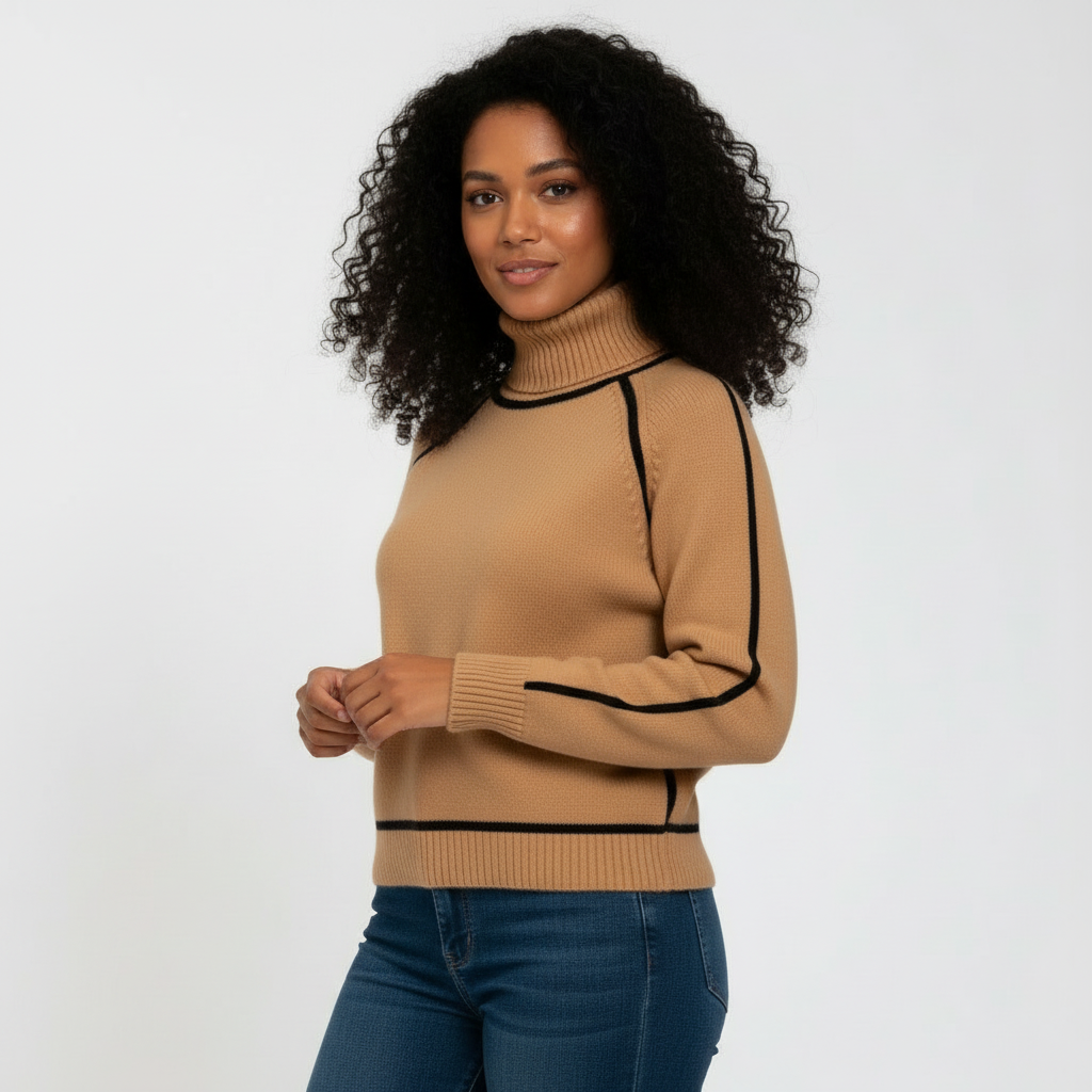 Wool Turtleneck Sweater for Women | Cozy Knit Design | Perfect for Layering in Fall and Winter