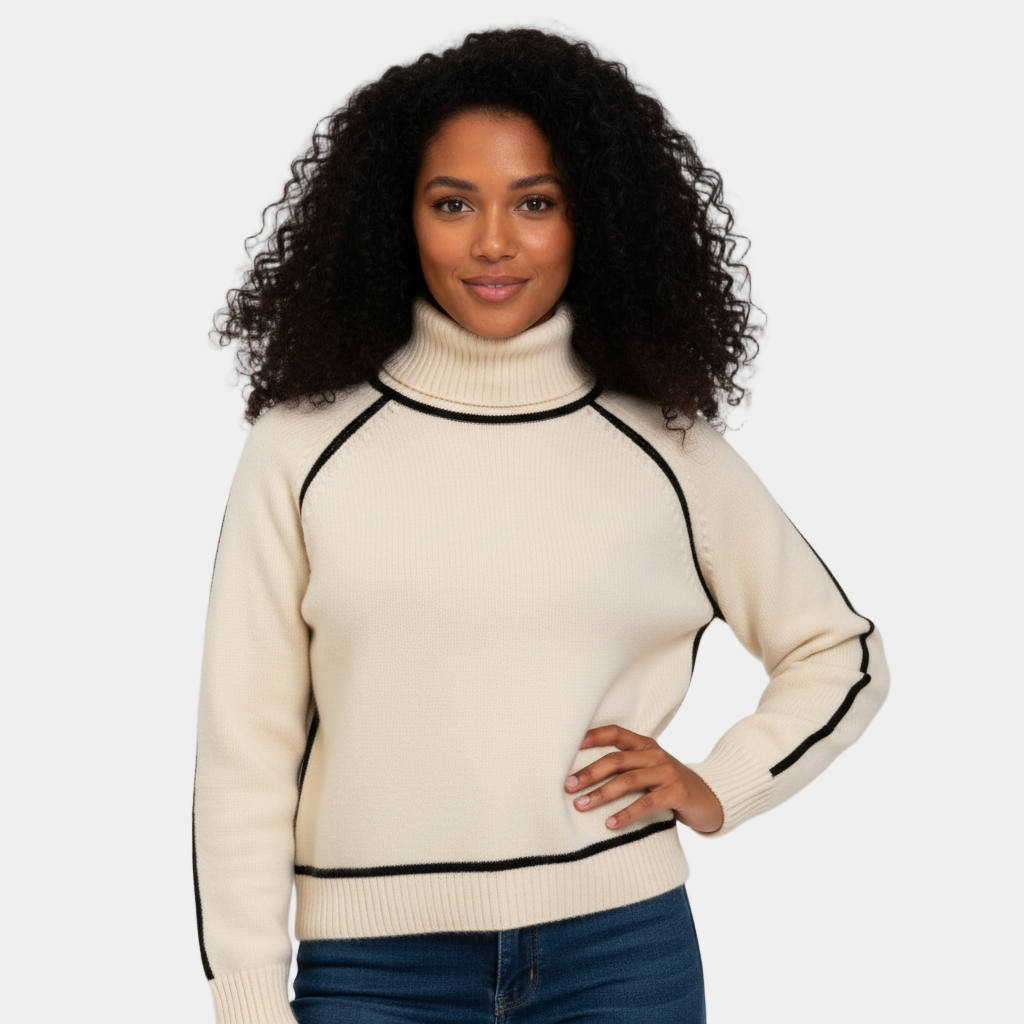 Wool Turtleneck Sweater for Women | Cozy Knit Design | Perfect for Layering in Fall and Winter